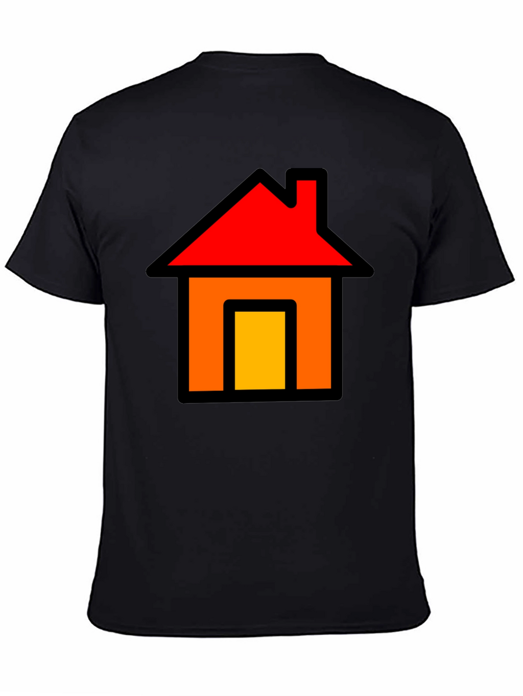 Home Icon Graphic Tee - Black Cotton T-Shirt
