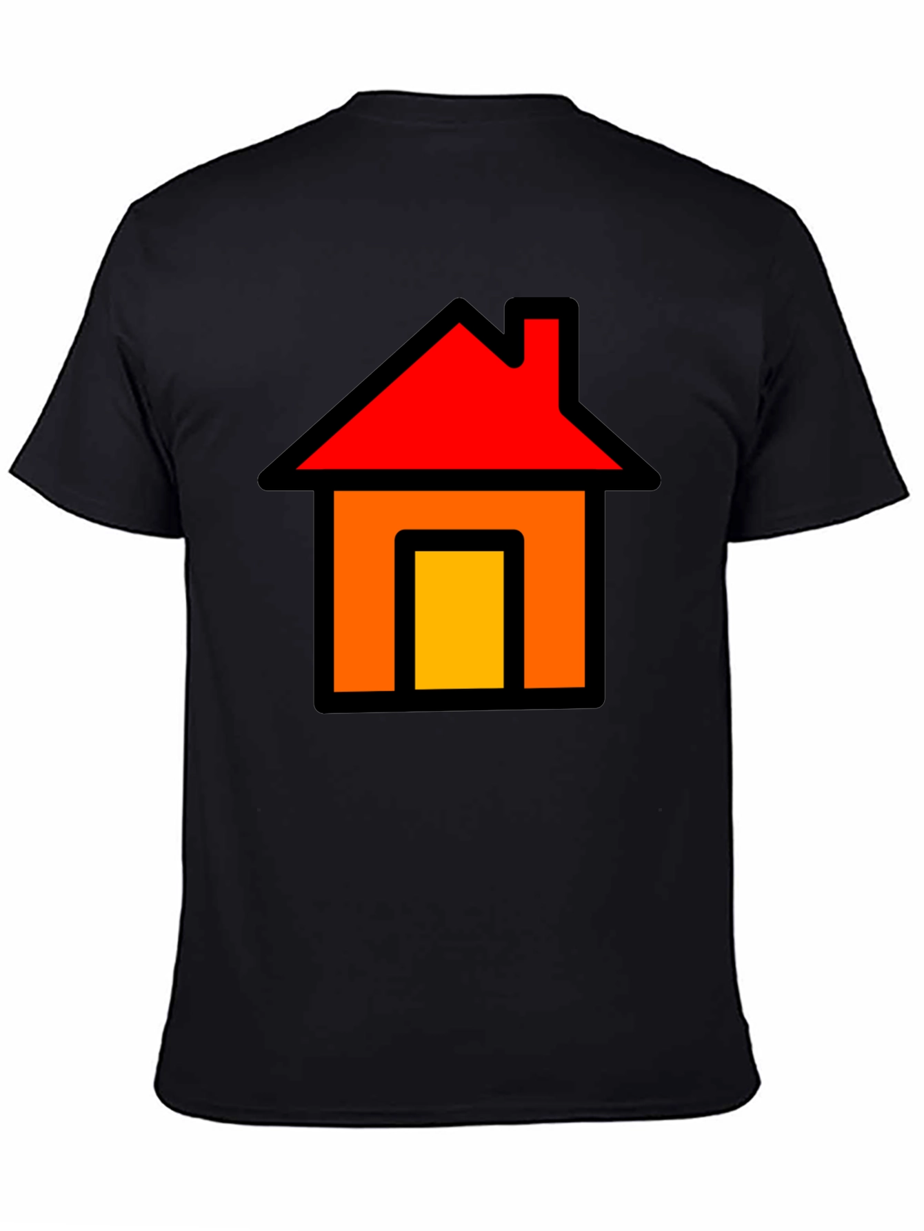 Home Icon Graphic Tee - Black Cotton T-Shirt