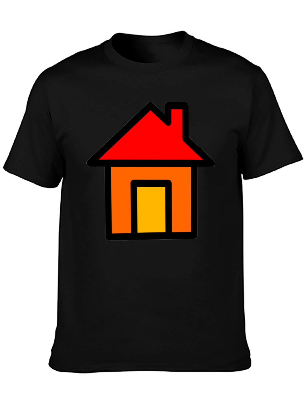 Home Icon Graphic Tee - Black Cotton T-Shirt