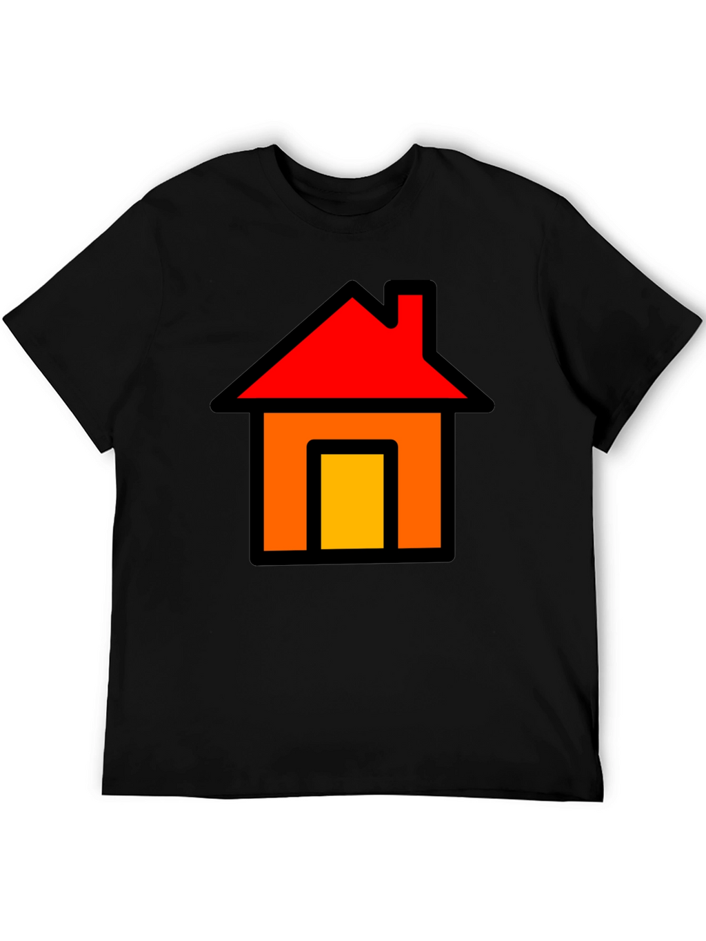 Home Icon Graphic Tee - Black Cotton T-Shirt