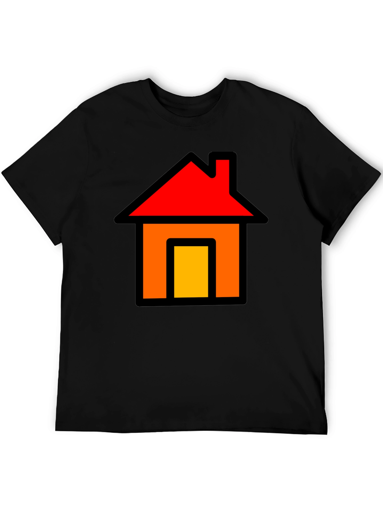 Home Icon Graphic Tee - Black Cotton T-Shirt