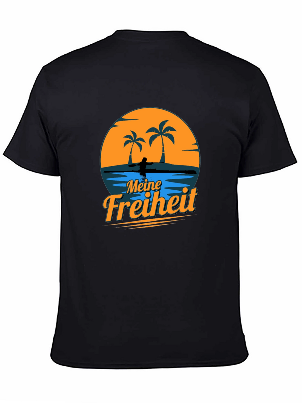 Meine Freiheit Black T-Shirt - Tropical Design
