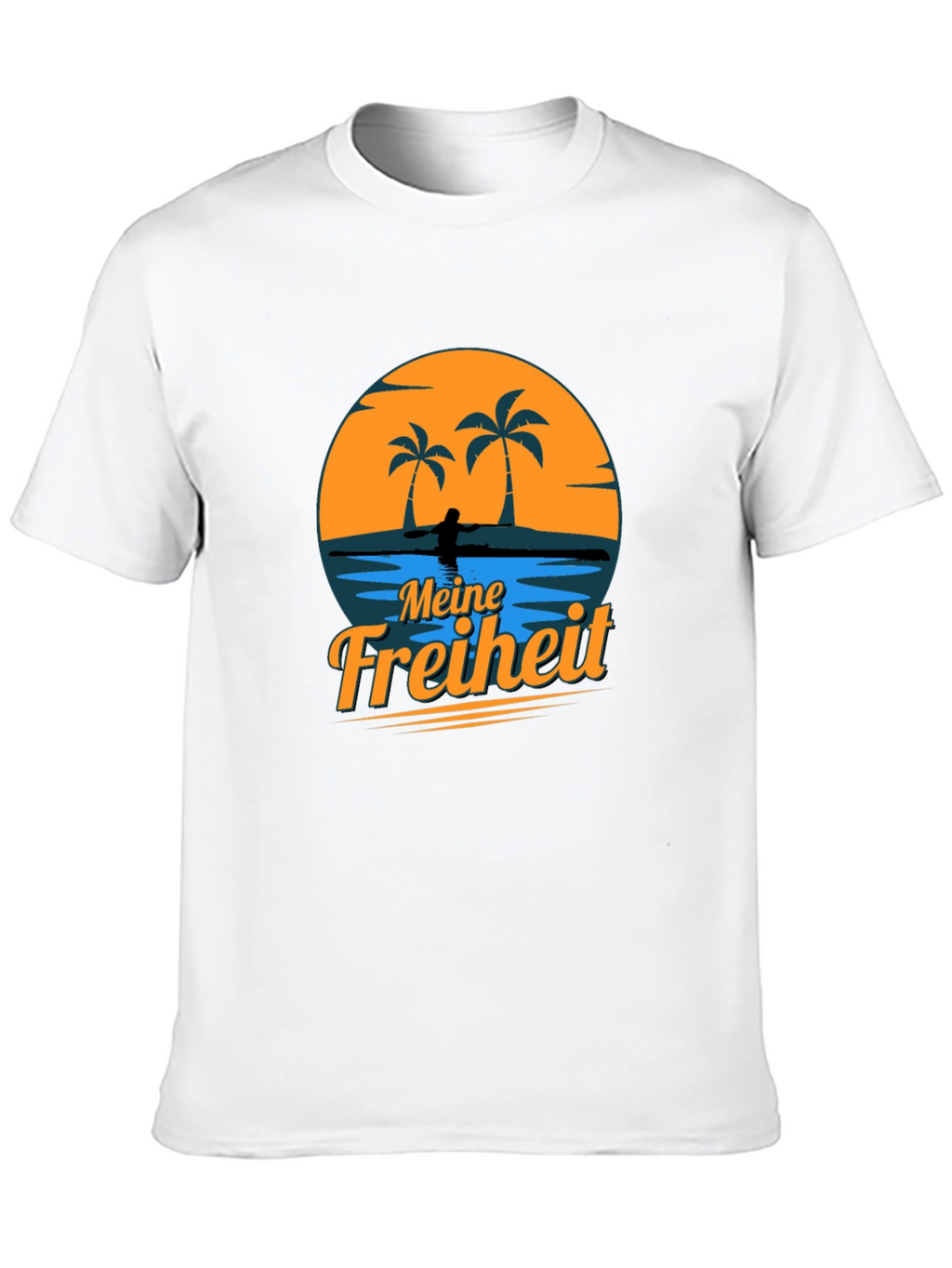 Meine Freiheit Black T-Shirt - Tropical Design