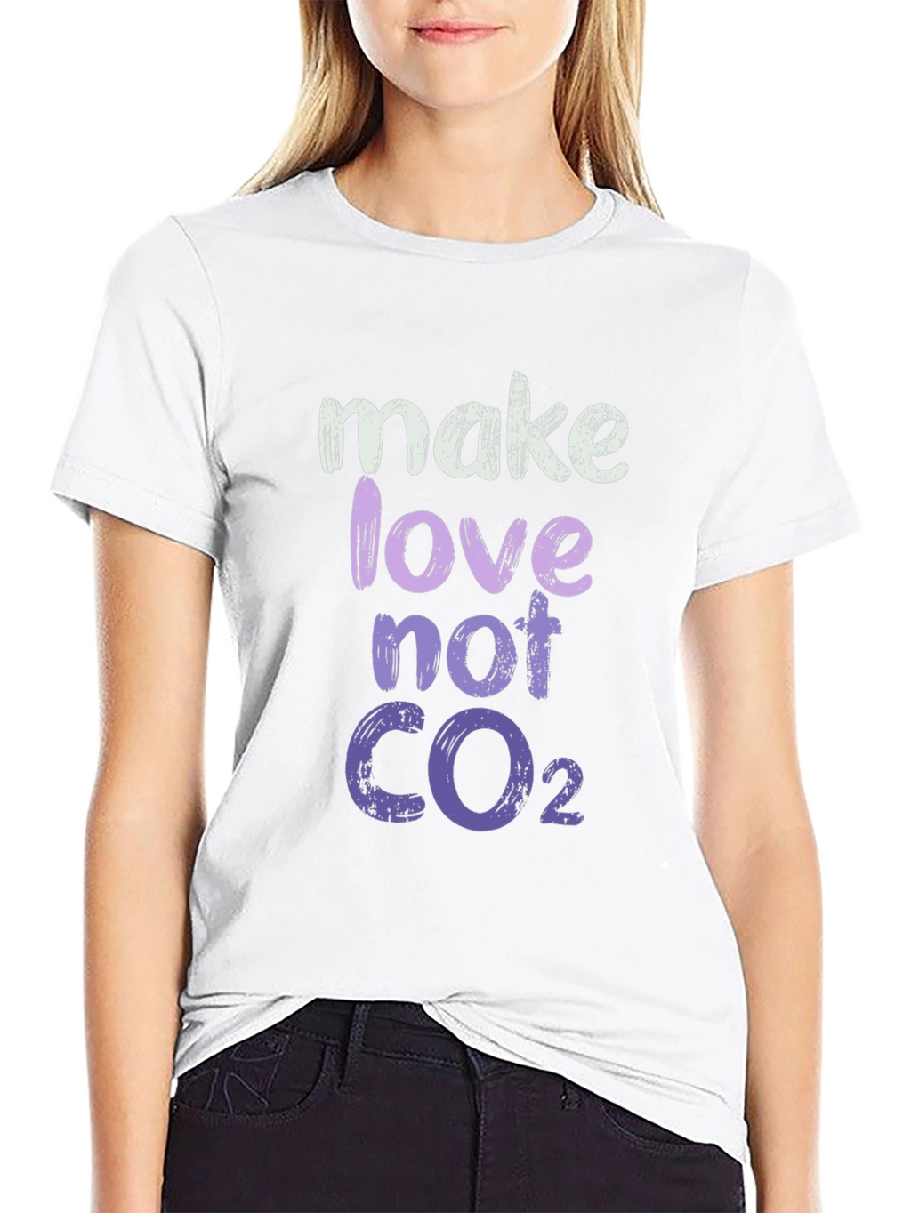 Make Love Not CO2 Graphic Tee - Eco-Friendly Fashion