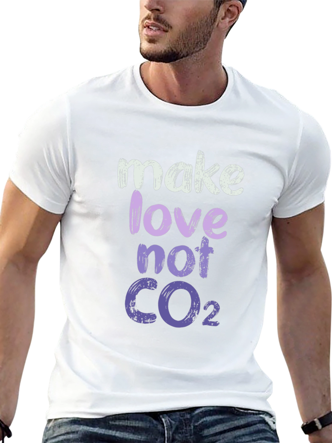 Make Love Not CO2 Graphic Tee - Eco-Friendly Fashion