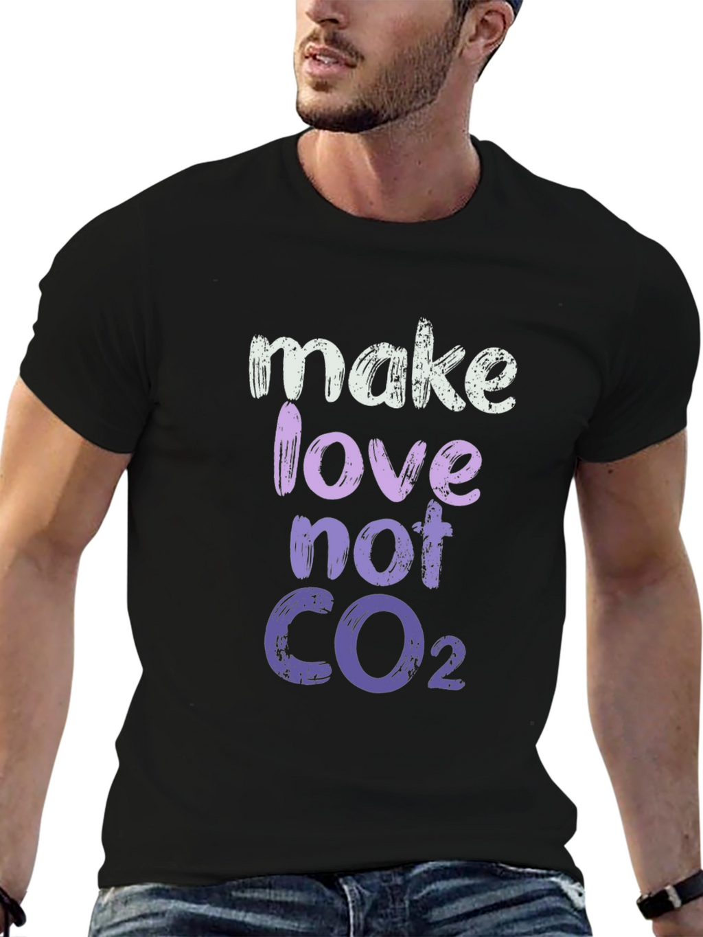 Make Love Not CO2 Graphic Tee - Eco-Friendly Fashion