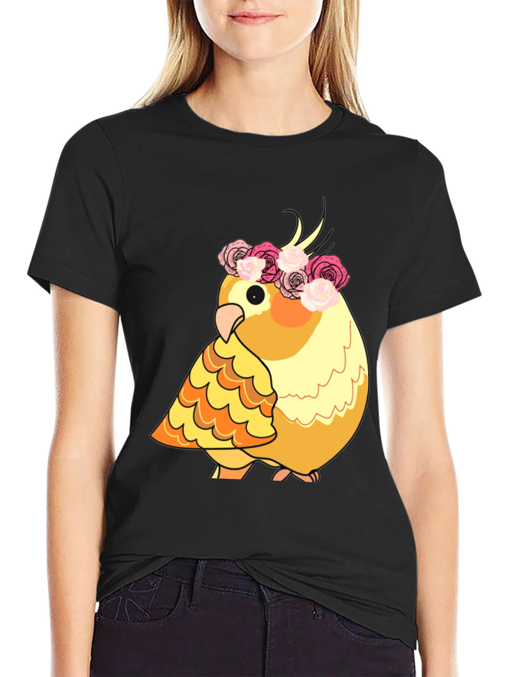 Cockatiel in Floral Crown T-Shirt