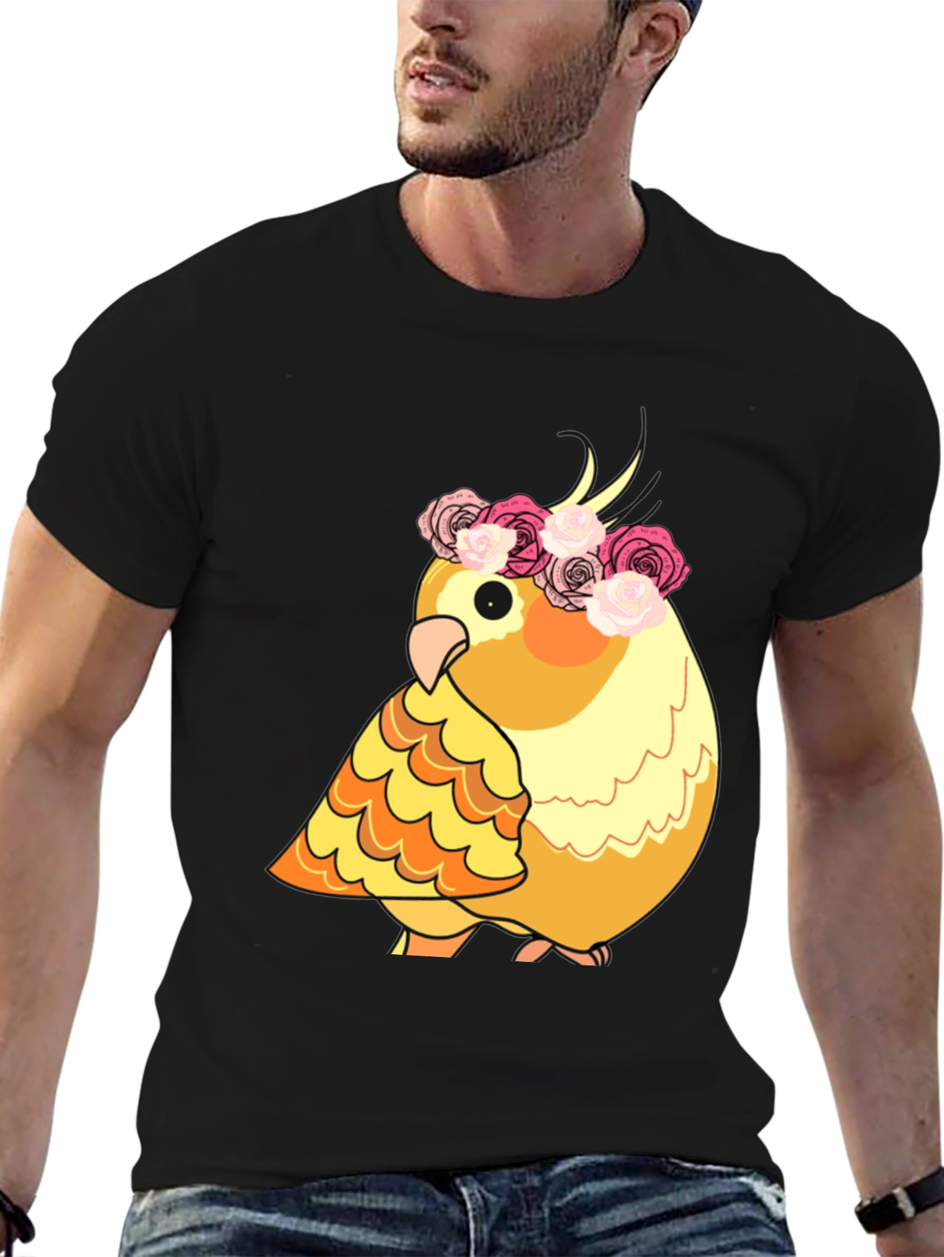 Cockatiel in Floral Crown T-Shirt