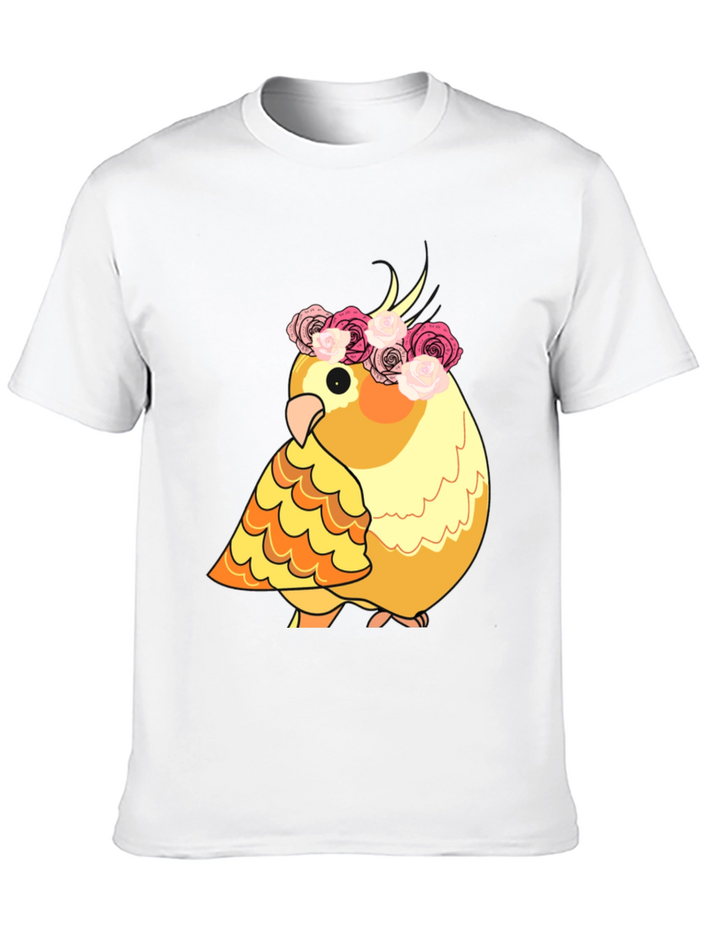 Cockatiel in Floral Crown T-Shirt