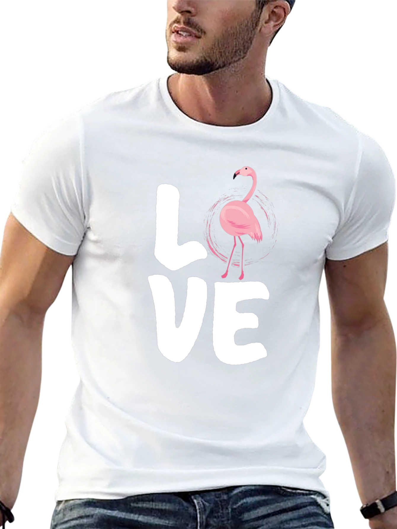 Flamingo Love Graphic Tee - Trendy Casual Shirt