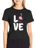 Flamingo Love Graphic Tee - Trendy Casual Shirt