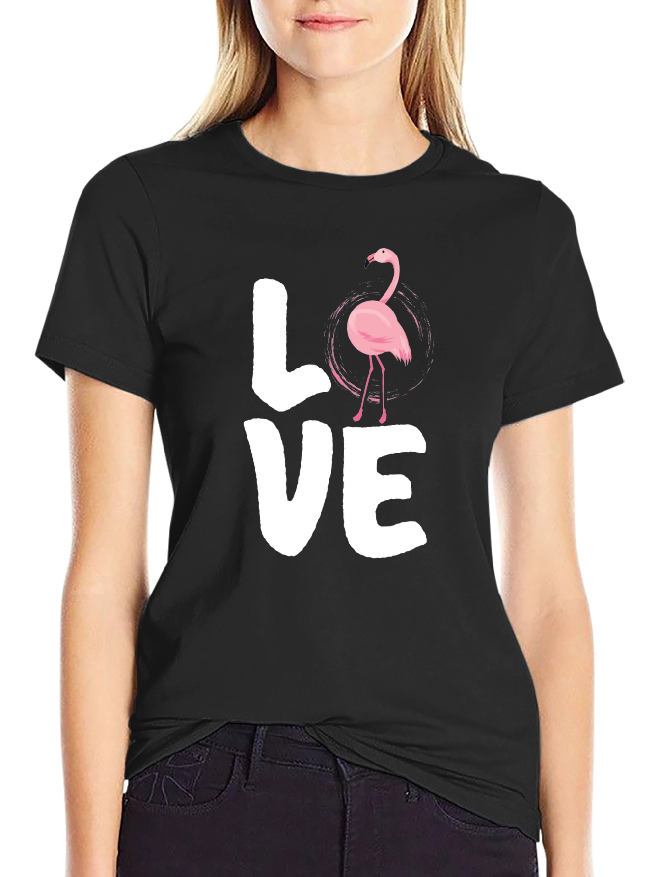 Flamingo Love Graphic Tee - Trendy Casual Shirt