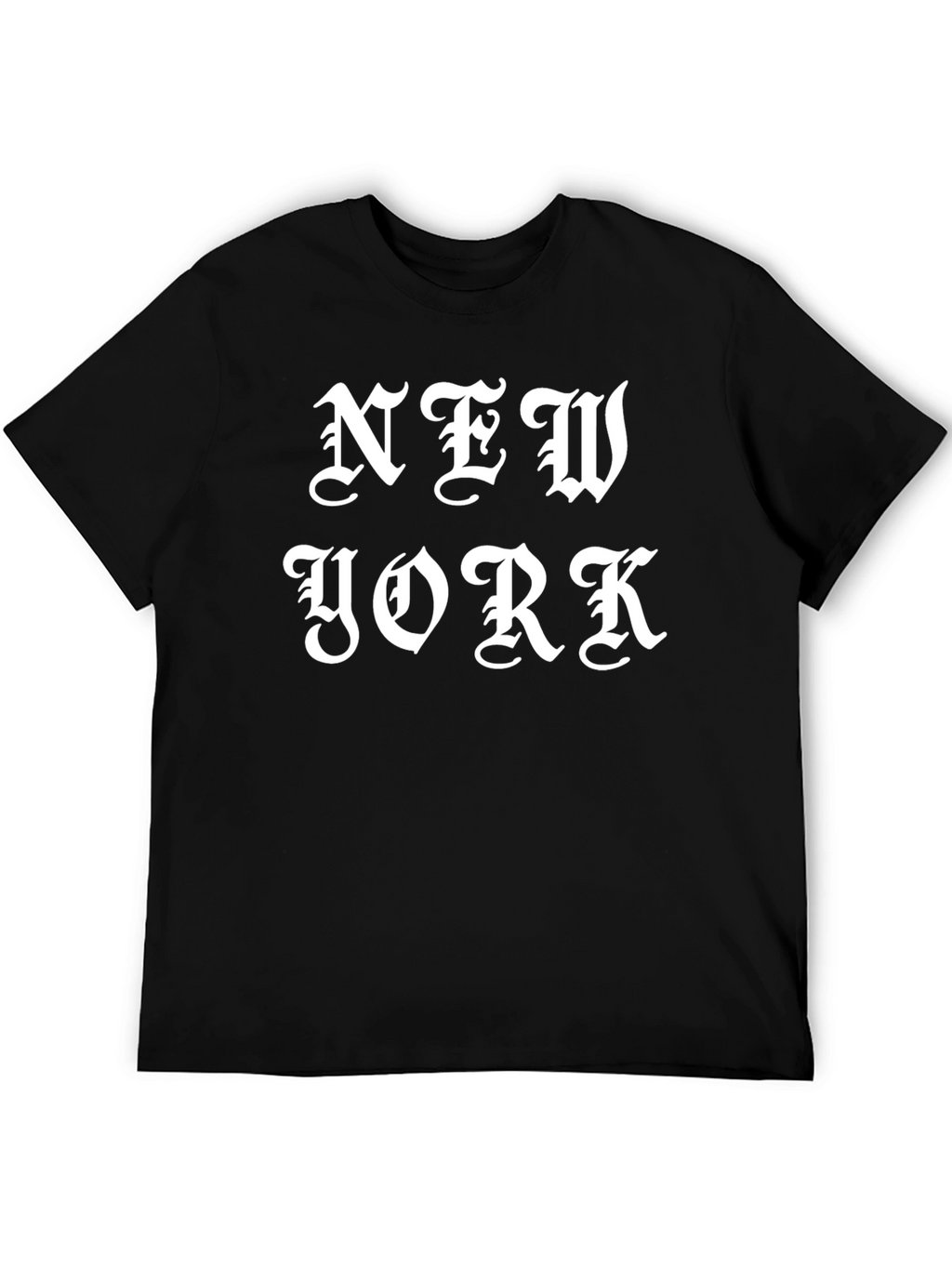 New York Gothic Text Black T-Shirt