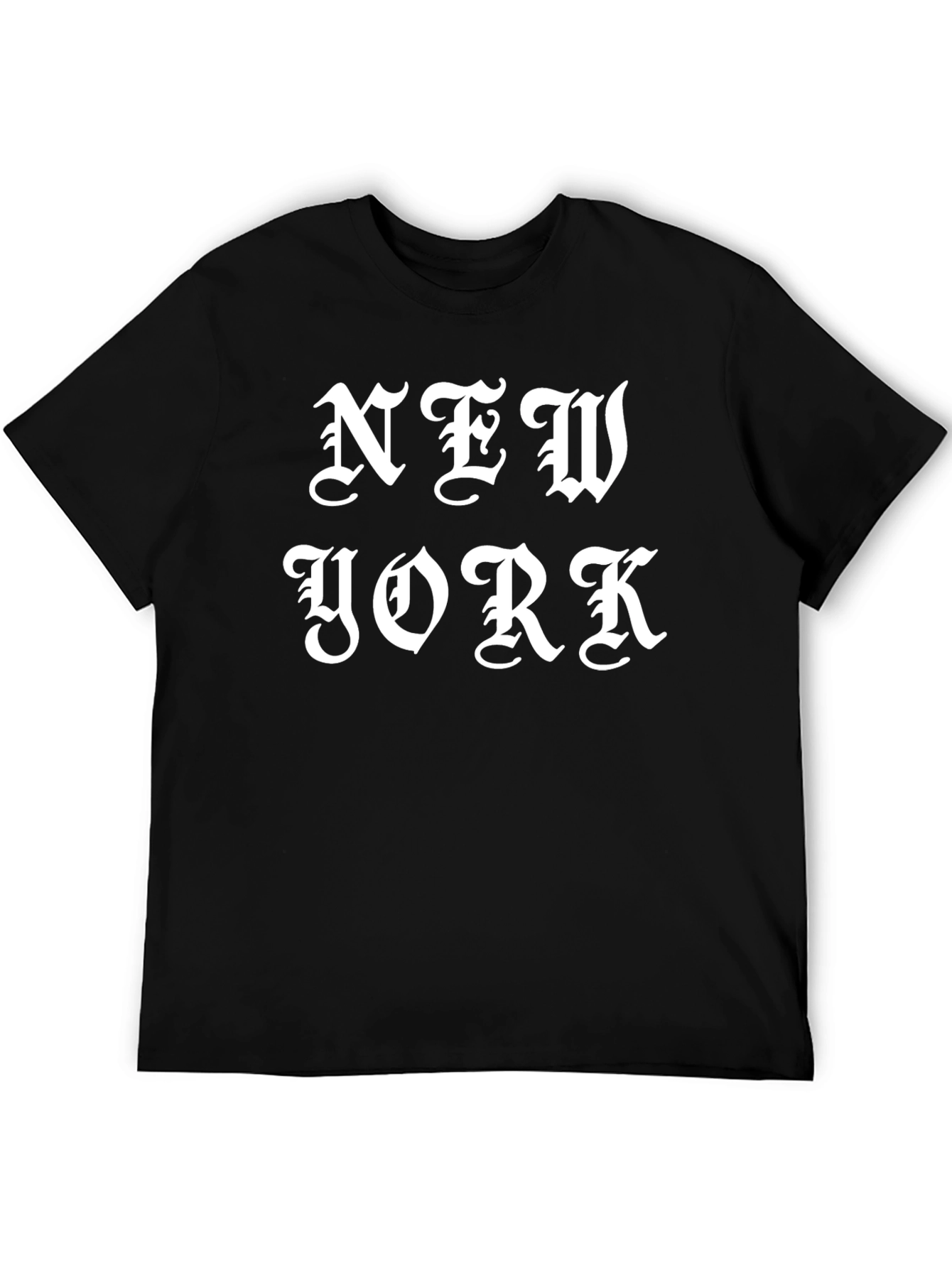 New York Gothic Text Black T-Shirt