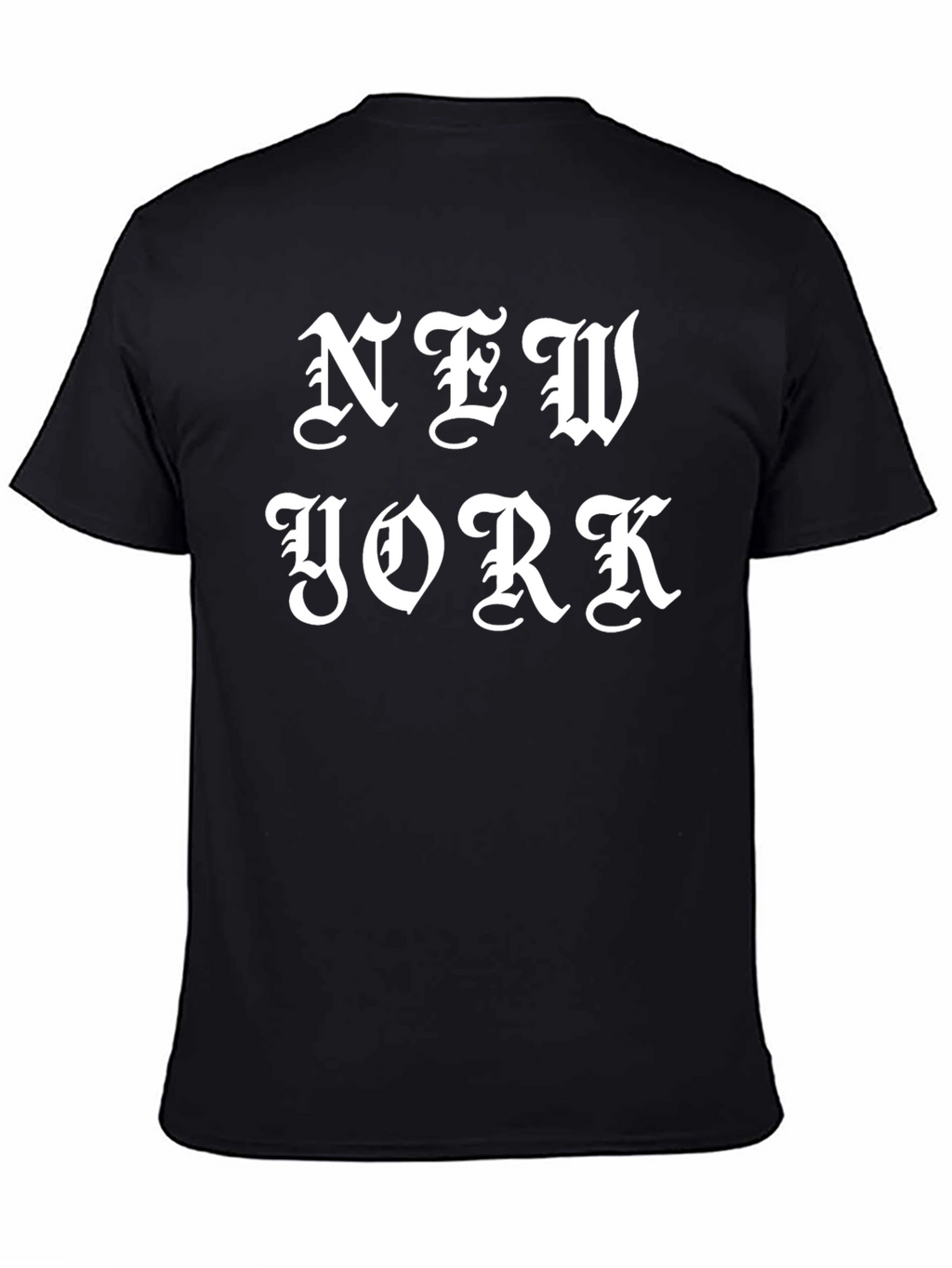New York Gothic Text Black T-Shirt