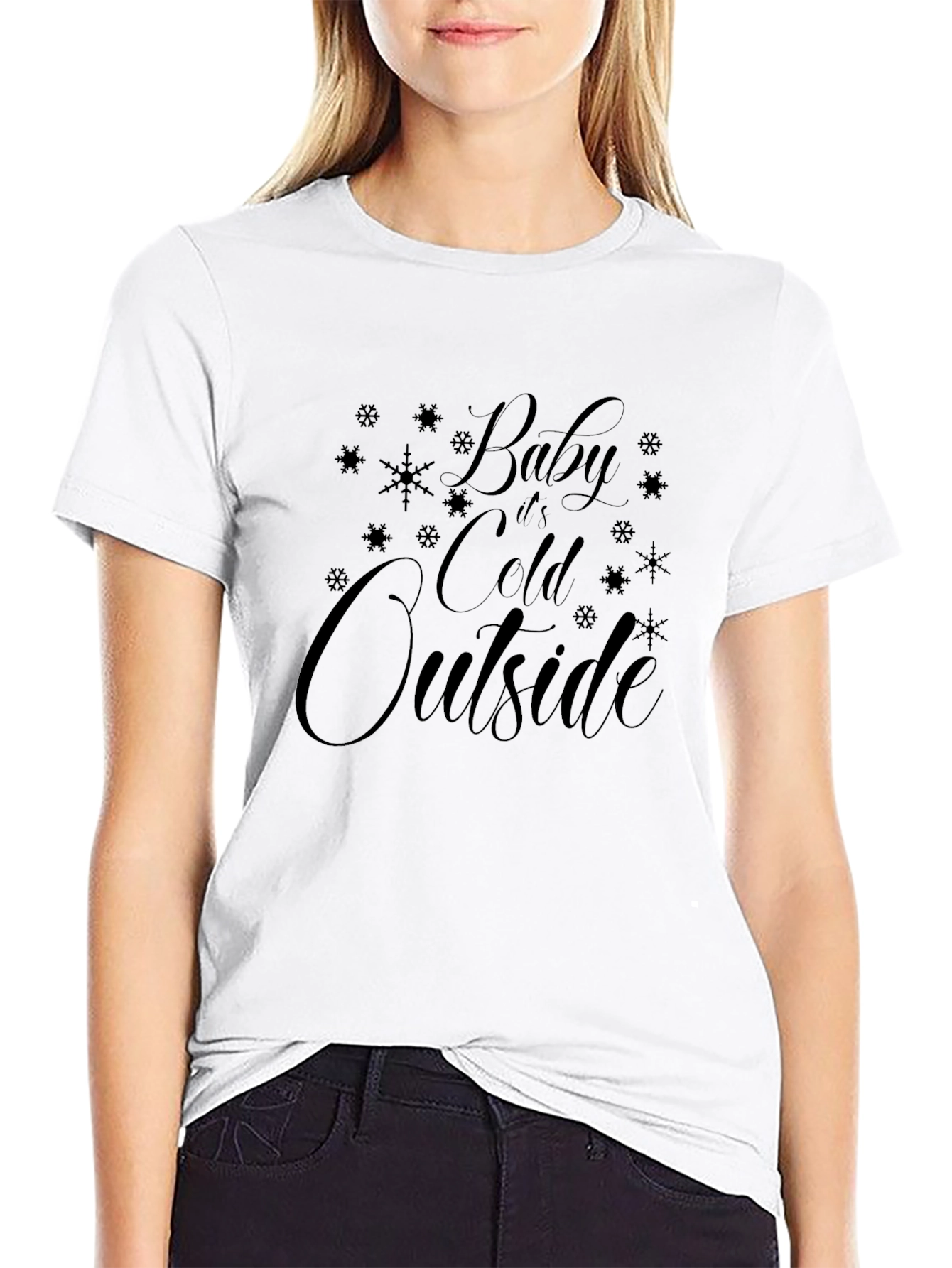 Baby Its Cold Outside Black Graphic Tee