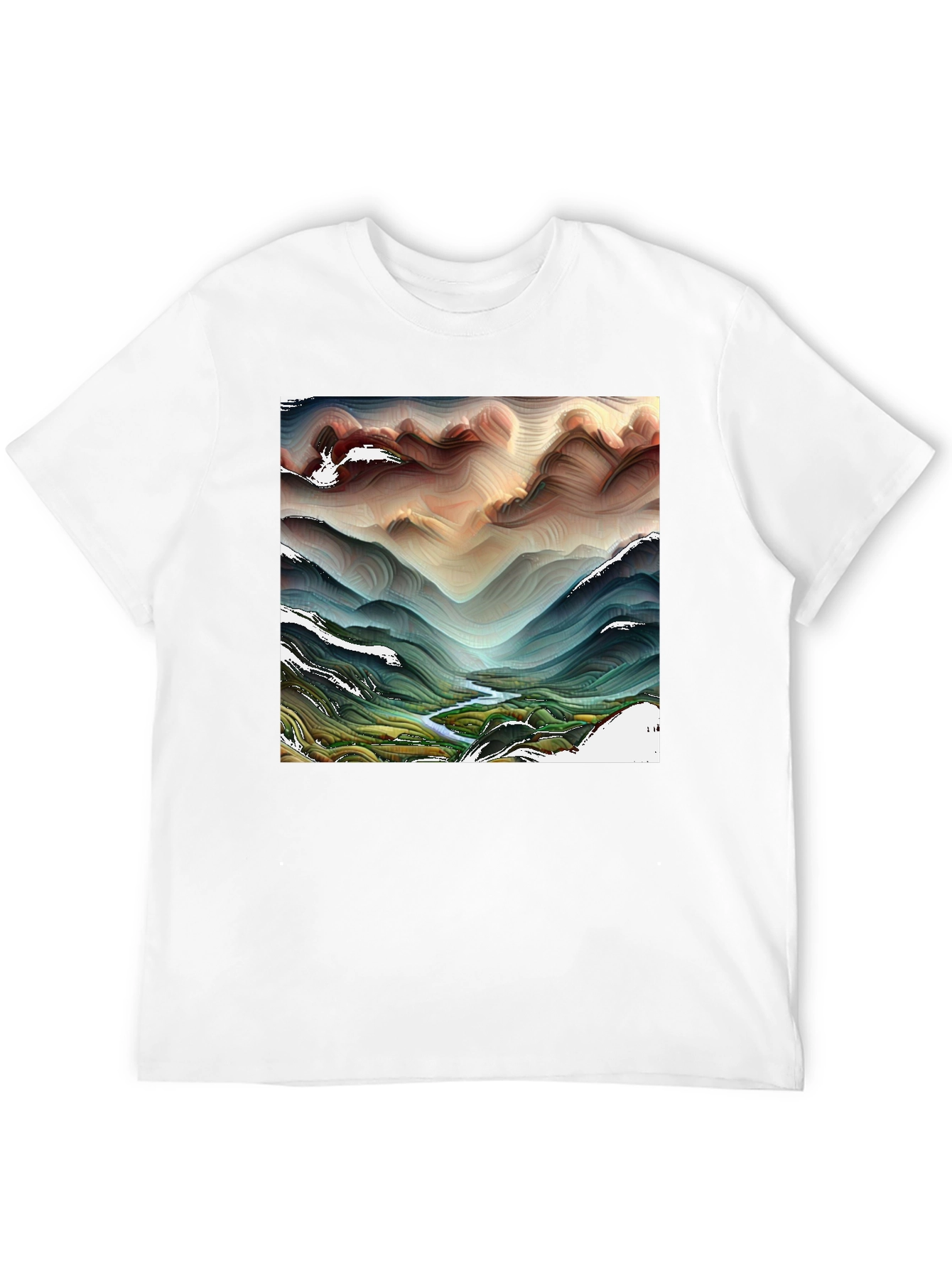 Abstract Mountain Stream T-Shirt
