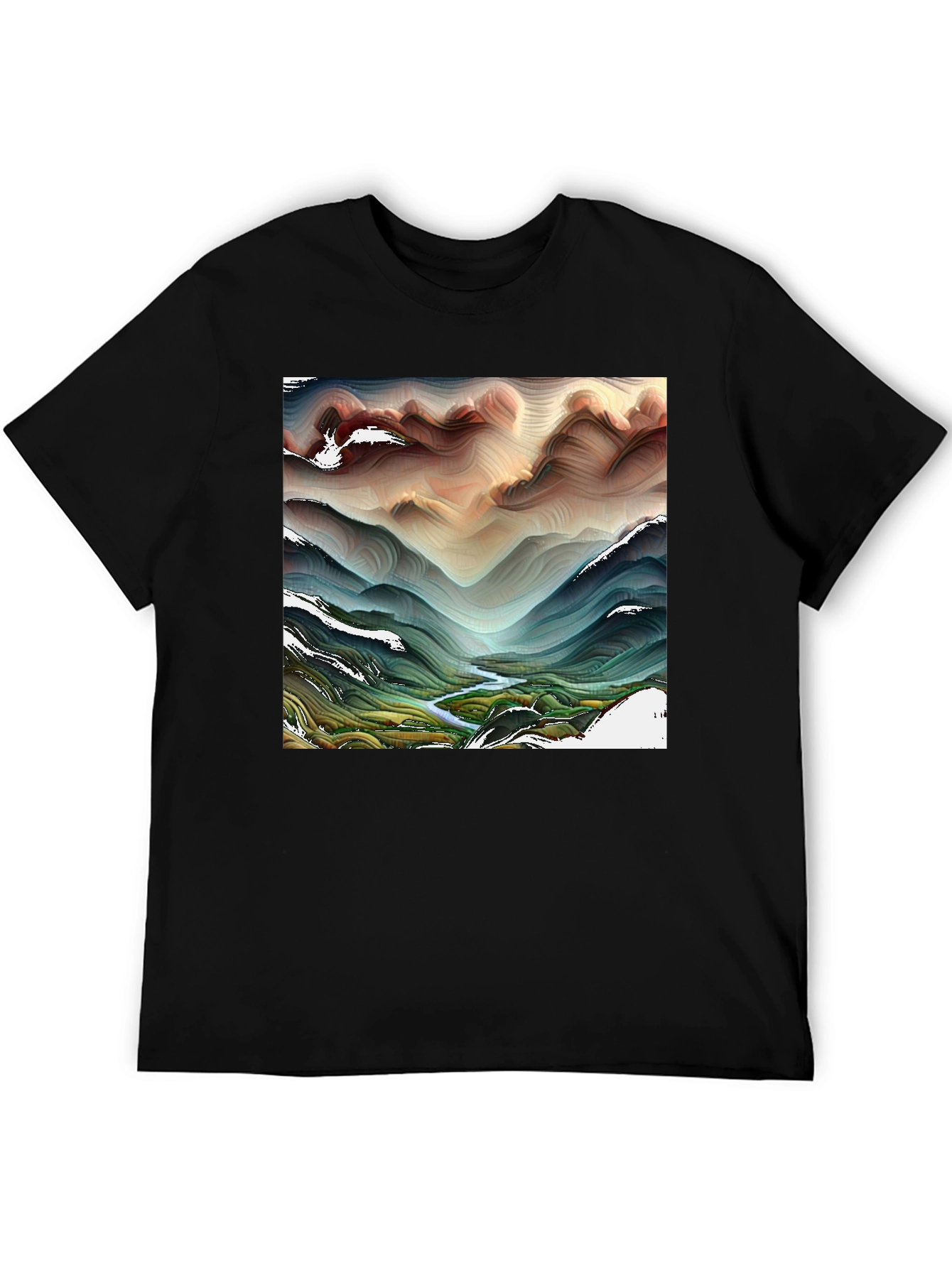 Abstract Mountain Stream T-Shirt