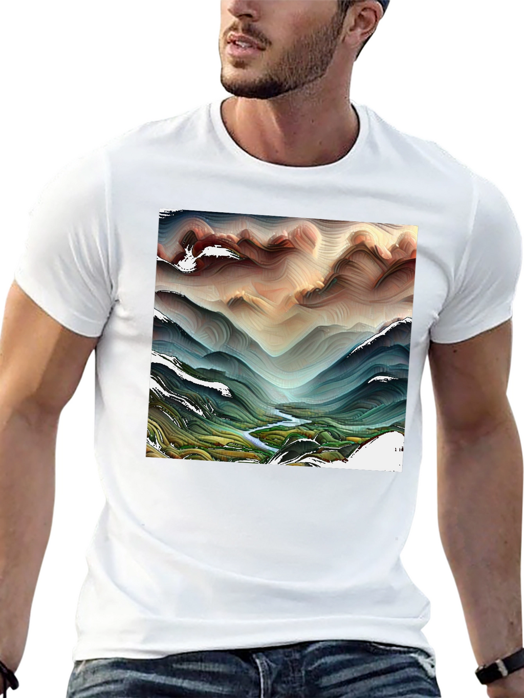 Abstract Mountain Stream T-Shirt