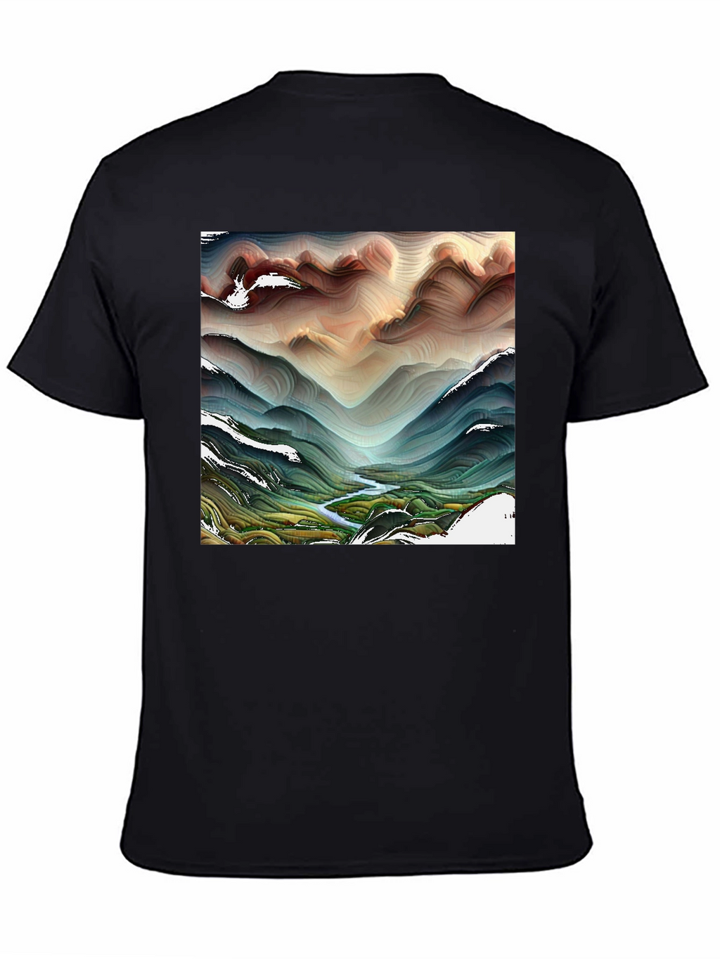 Abstract Mountain Stream T-Shirt