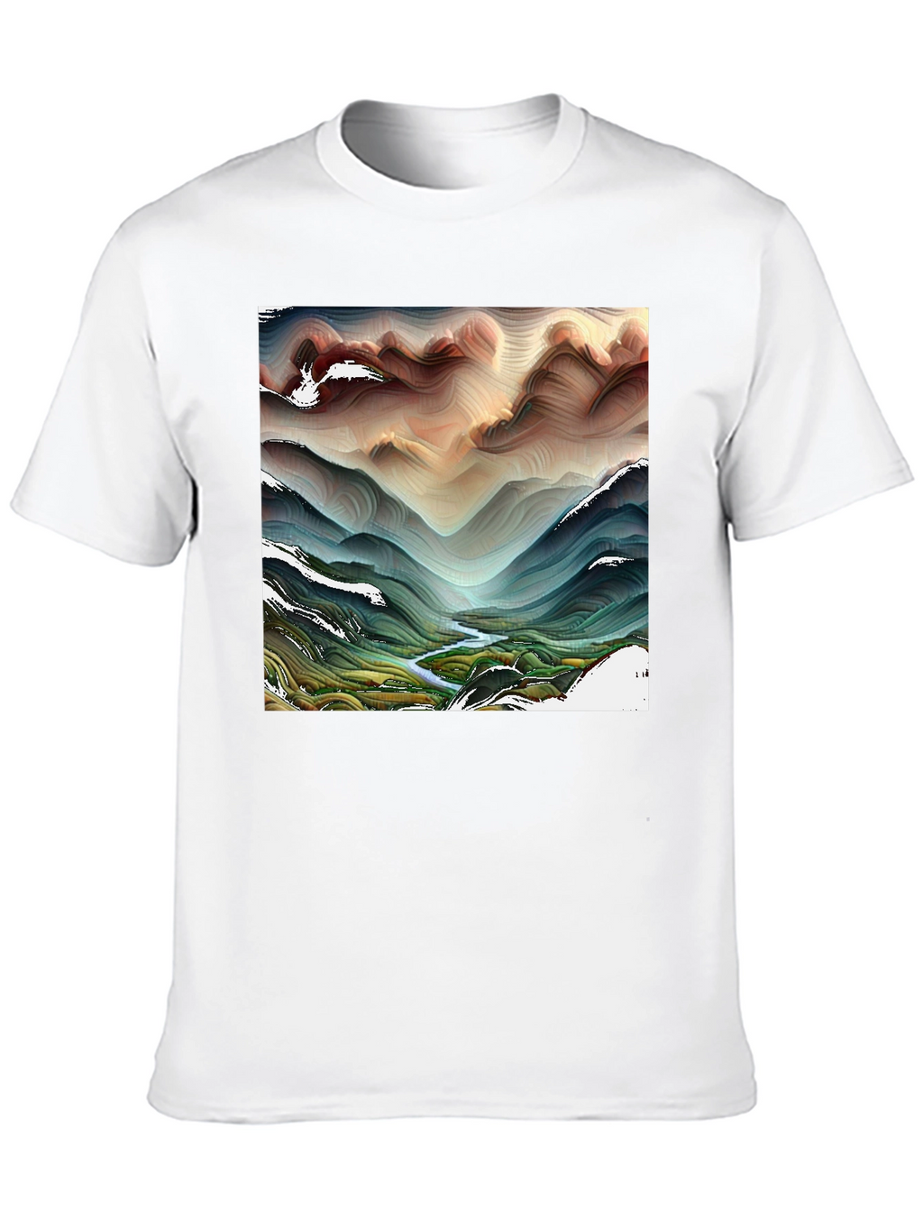 Abstract Mountain Stream T-Shirt