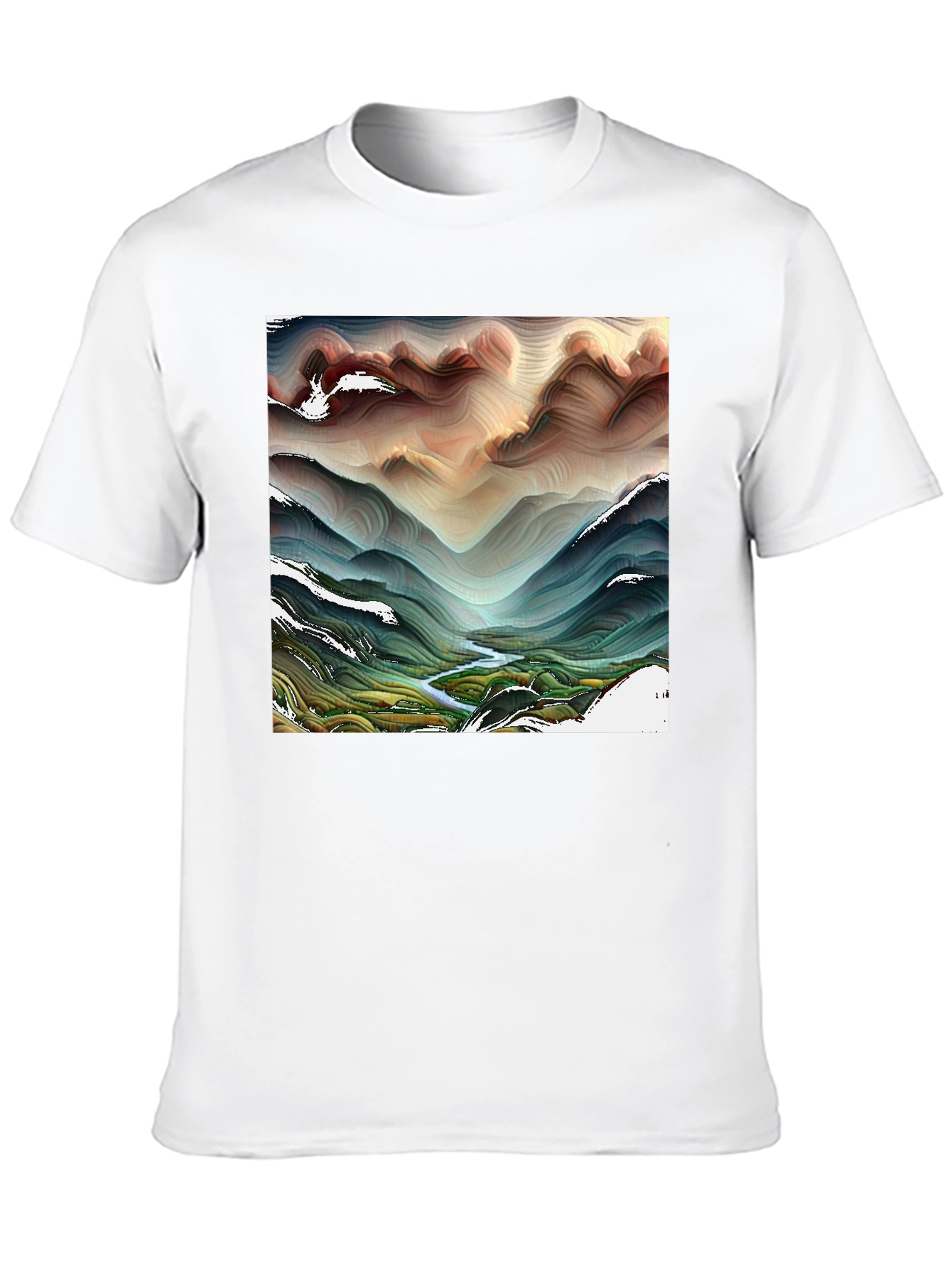 Abstract Mountain Stream T-Shirt