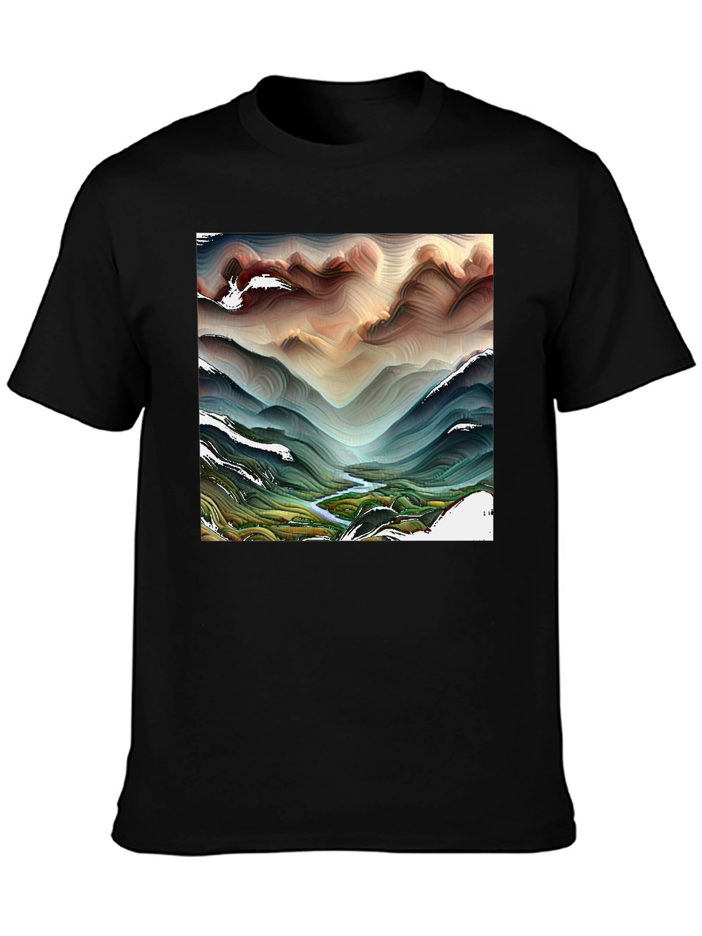 Abstract Mountain Stream T-Shirt