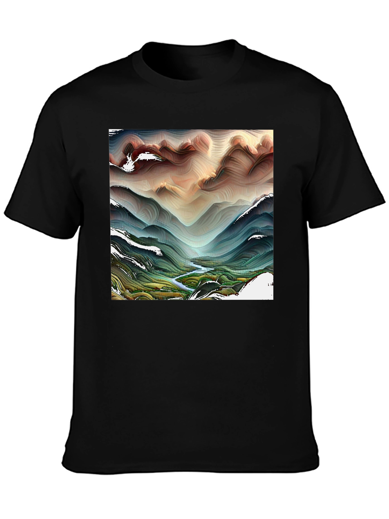 Abstract Mountain Stream T-Shirt