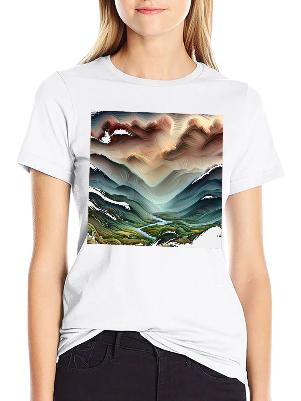 Abstract Mountain Stream T-Shirt