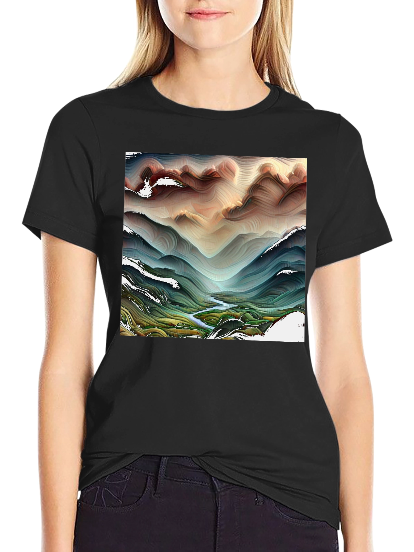 Abstract Mountain Stream T-Shirt