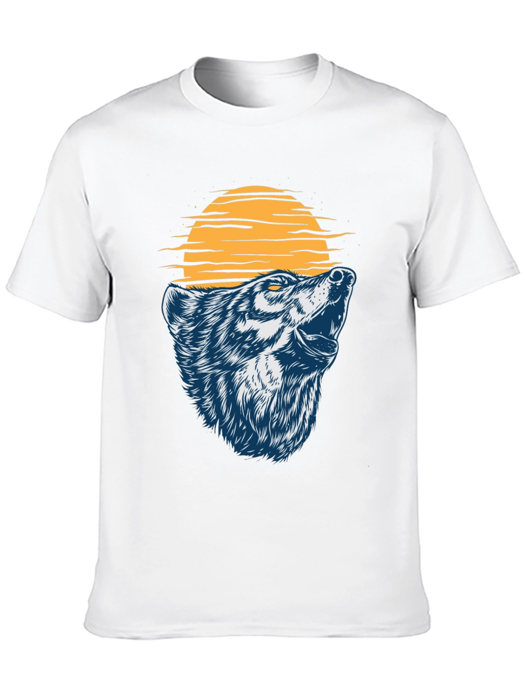 Wolf Howling at the Moon Graphic T-Shirt - Black