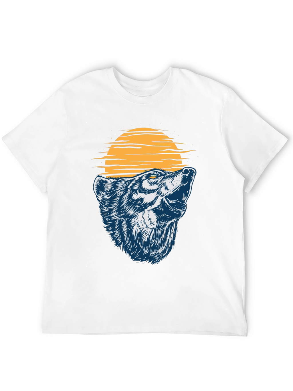 Wolf Howling at the Moon Graphic T-Shirt - Black