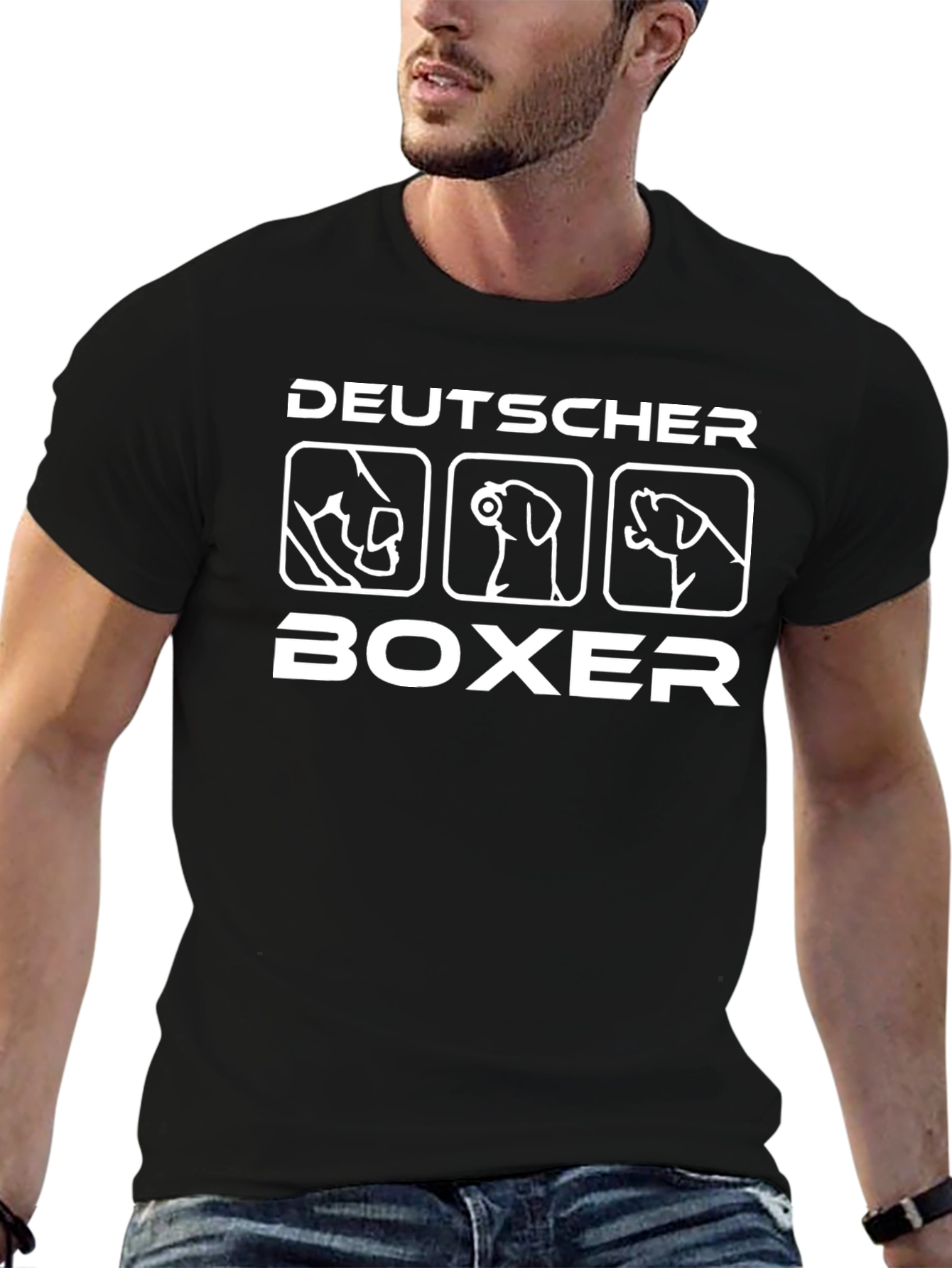 Deutscher Boxer Dog Breed T-Shirt - Black