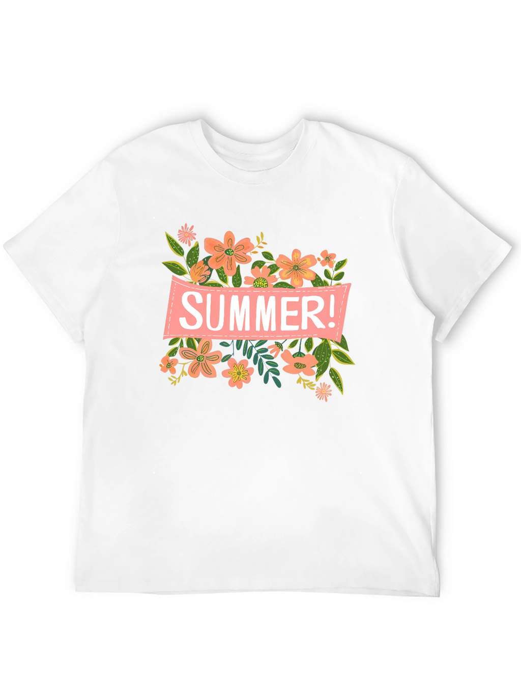 Summer Floral Graphic T-Shirt - Black