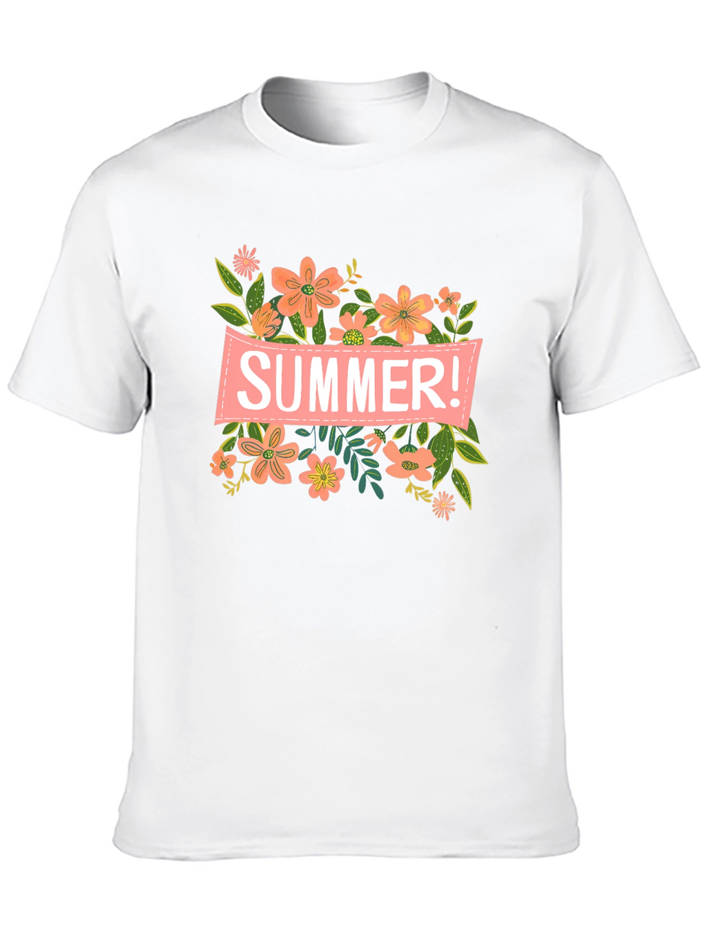 Summer Floral Graphic T-Shirt - Black
