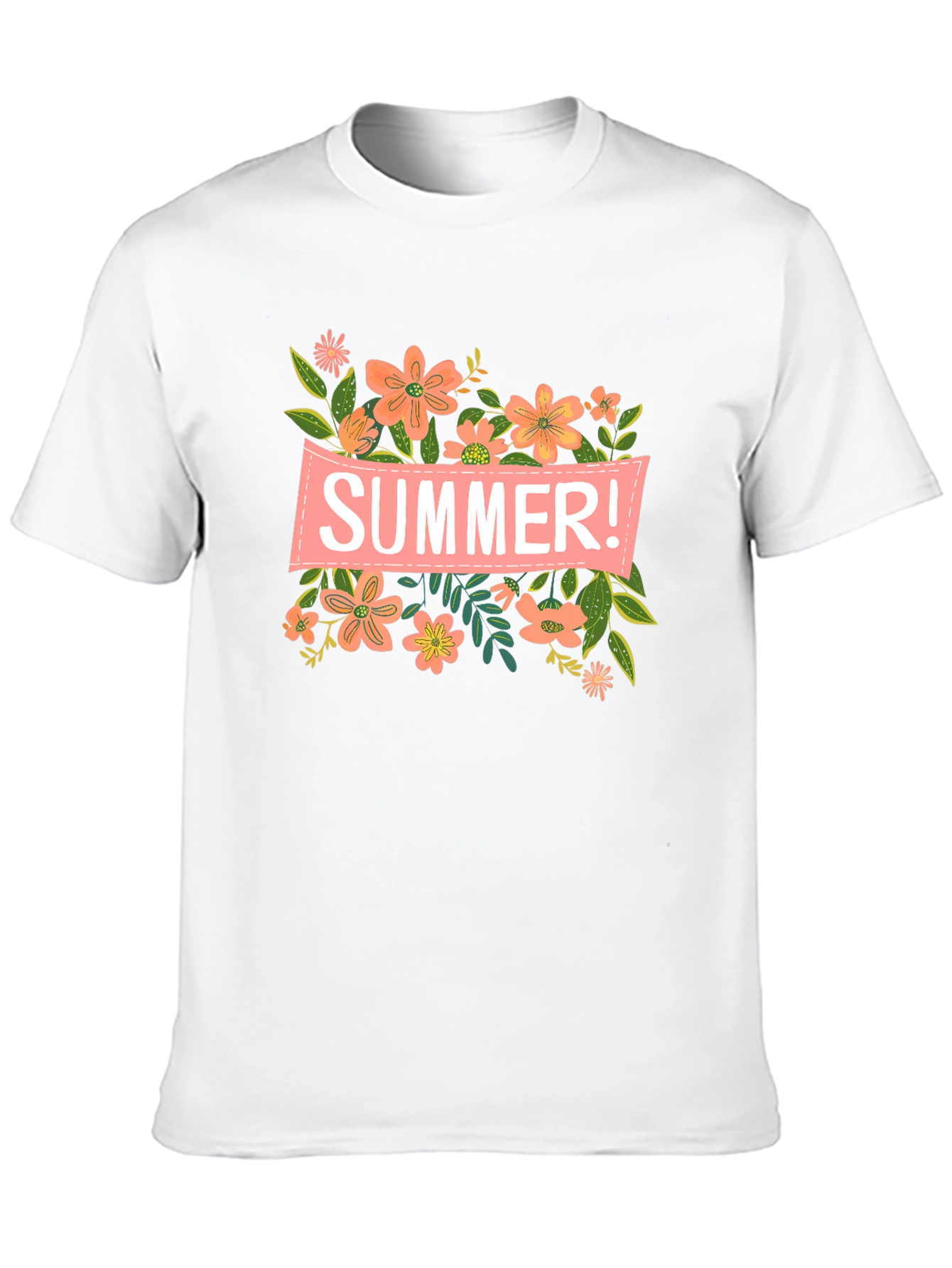 Summer Floral Graphic T-Shirt - Black