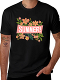 Summer Floral Graphic T-Shirt - Black