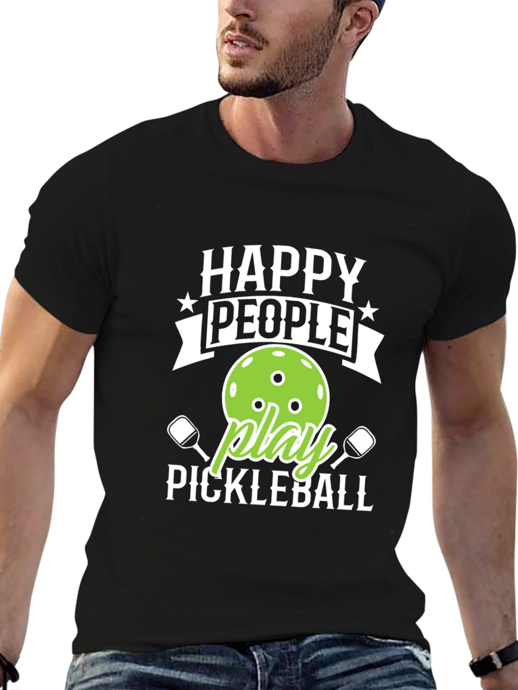Happy People Play Pickleball Graphic Tee