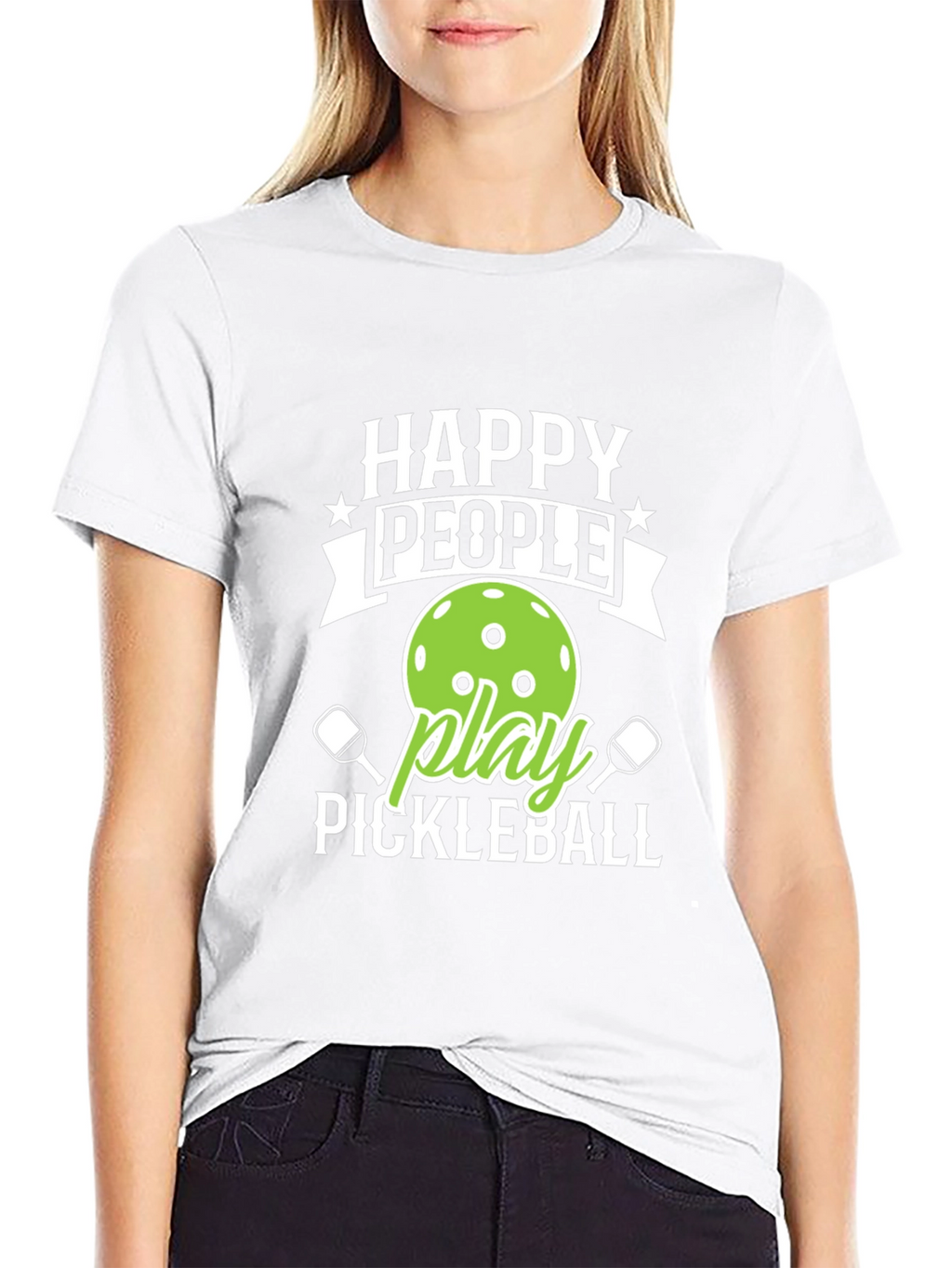 Happy People Play Pickleball Graphic Tee