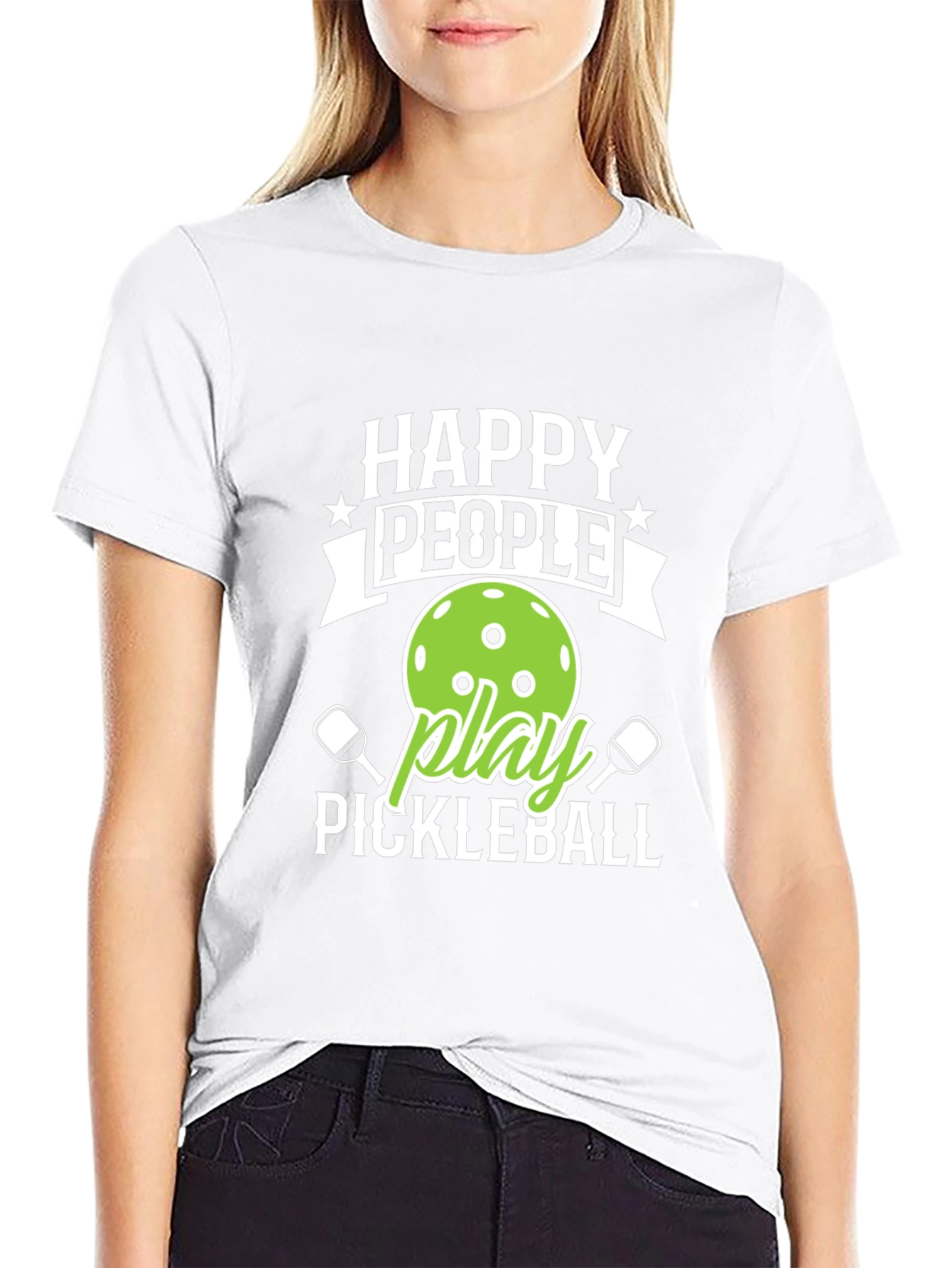 Happy People Play Pickleball Graphic Tee