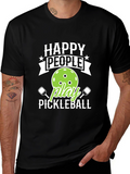Happy People Play Pickleball Graphic Tee