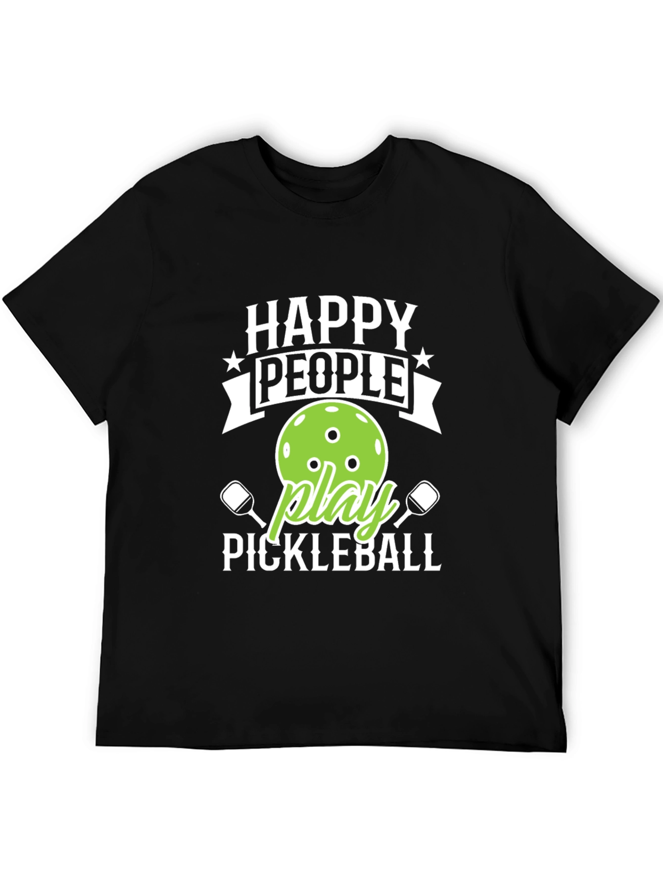 Happy People Play Pickleball Graphic Tee