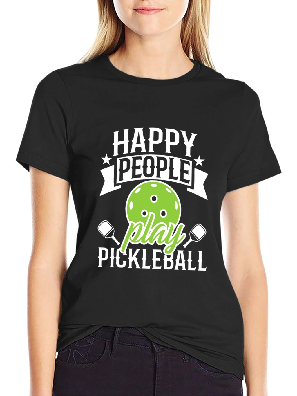 Happy People Play Pickleball Graphic Tee