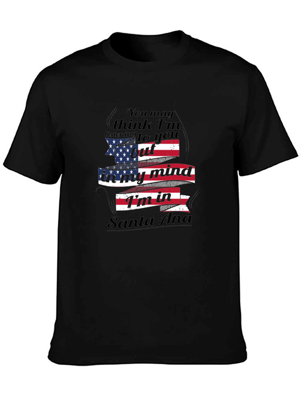 Santa Ana Mind T-Shirt - Patriotic USA Flag Design