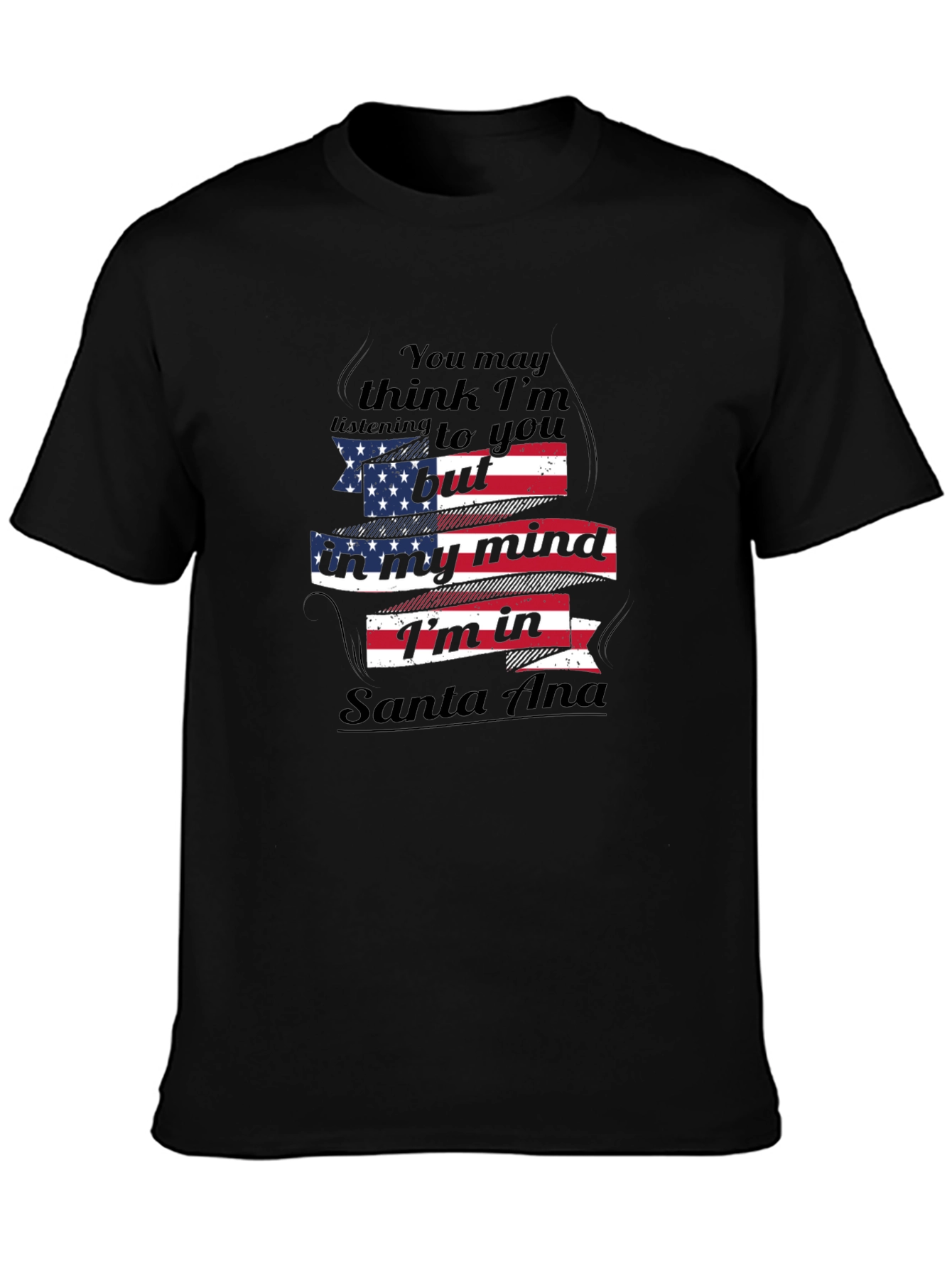 Santa Ana Mind T-Shirt - Patriotic USA Flag Design