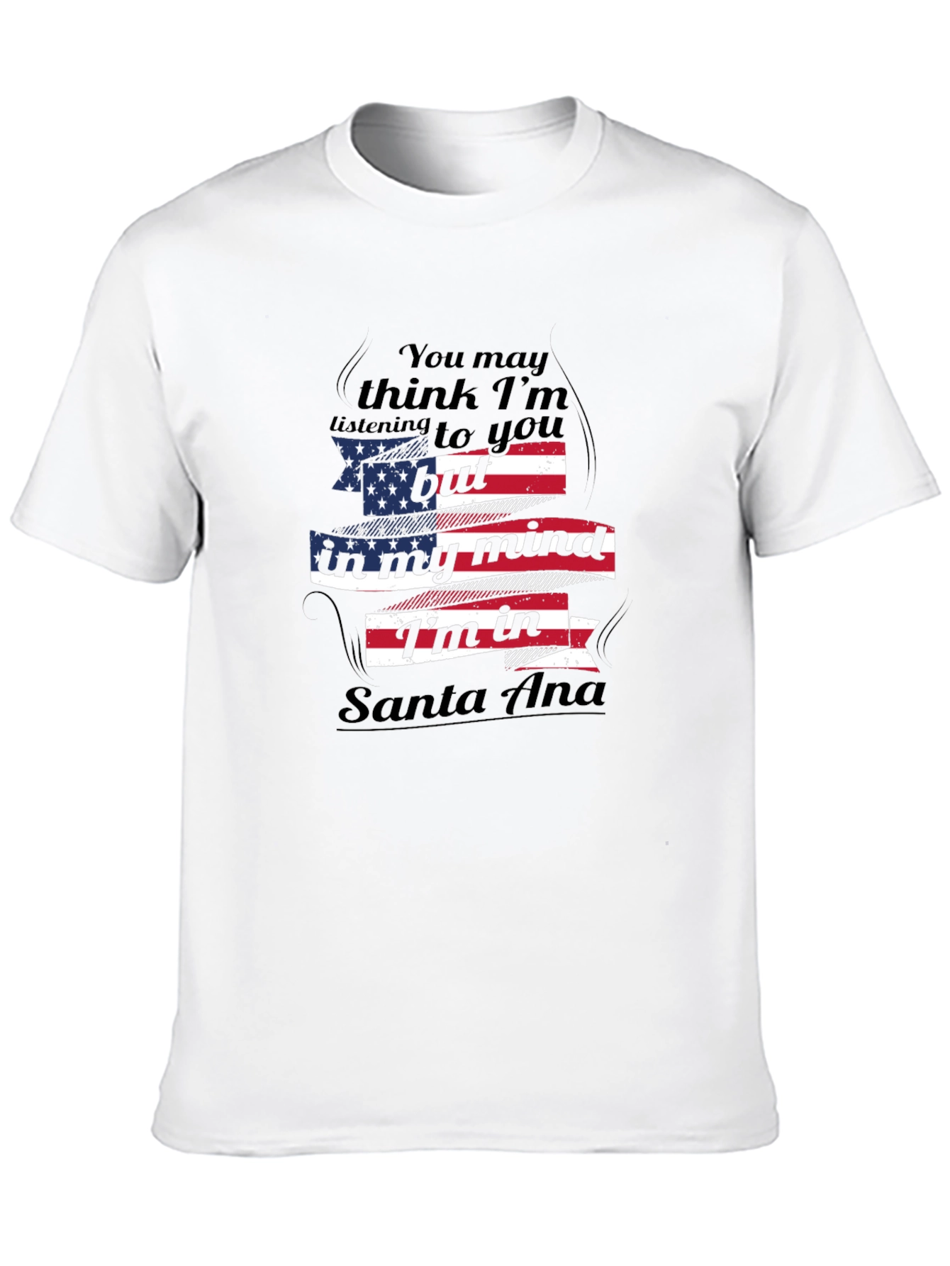 Santa Ana Mind T-Shirt - Patriotic USA Flag Design