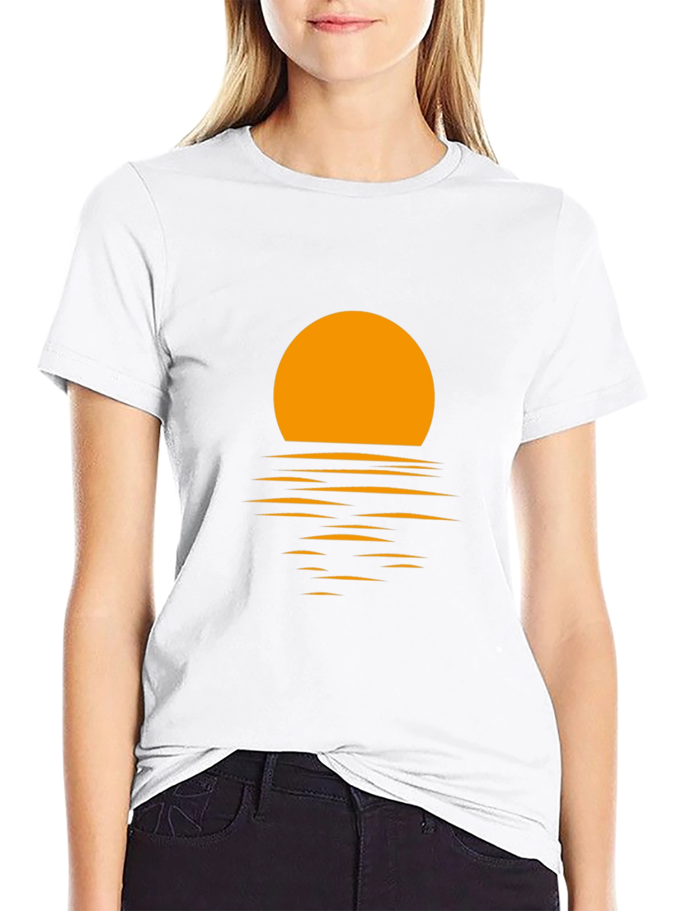 Sunset Graphic Tee - Black Cotton Blend