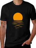 Sunset Graphic Tee - Black Cotton Blend
