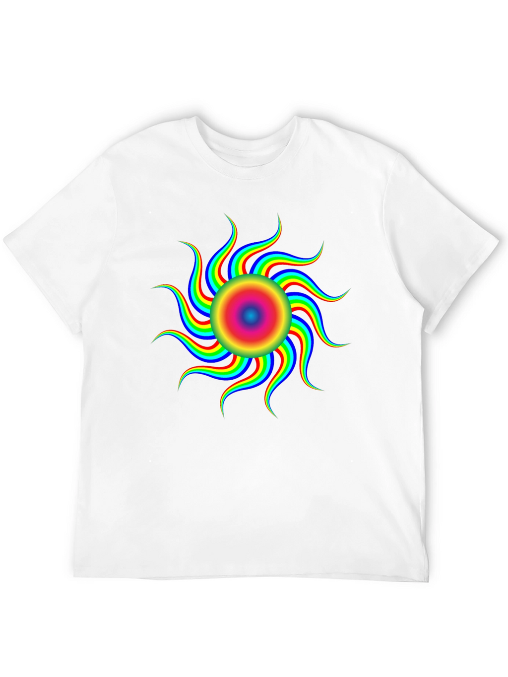Optical Illusion Rainbow Sun T-Shirt - Black