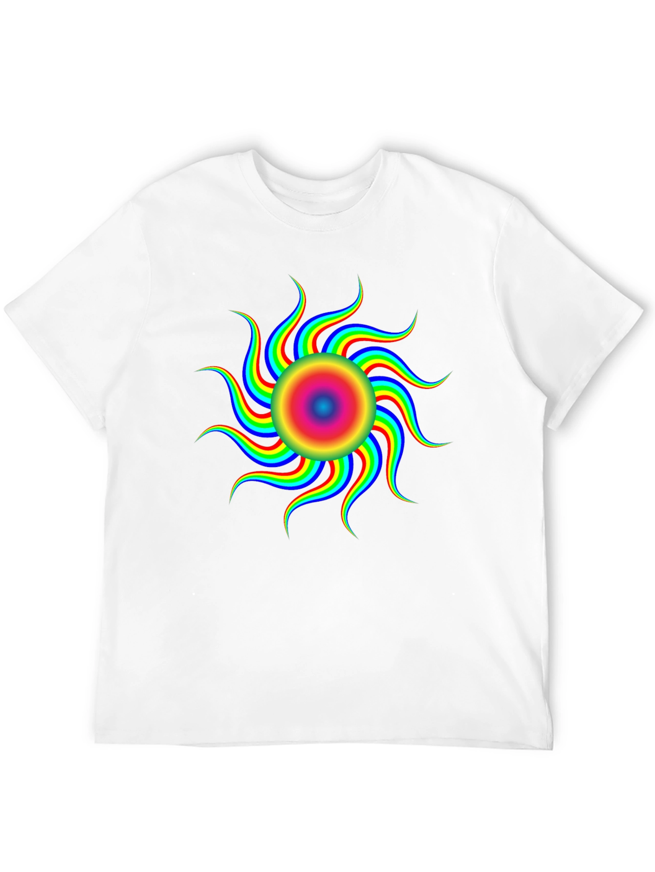 Optical Illusion Rainbow Sun T-Shirt - Black